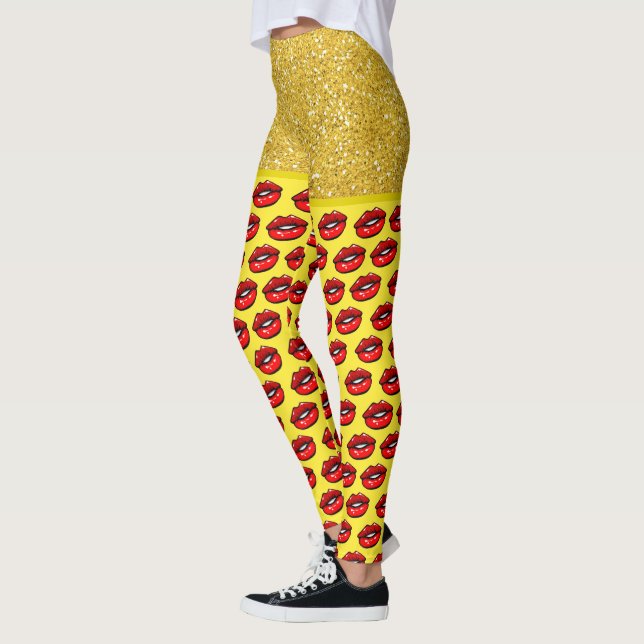 Legging LÁBIOS Pop de moda (Esquerda)