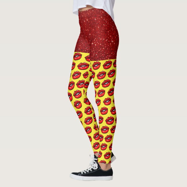 Legging LÁBIOS Pop de moda (Esquerda)