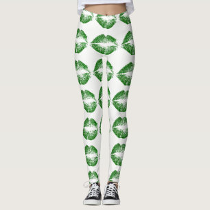 Legging Lábios verdes do brilho