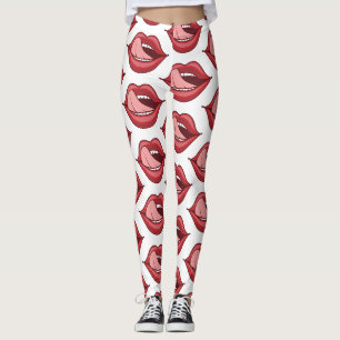 Legging Lábios vermelhos abrem boca trovão_cove