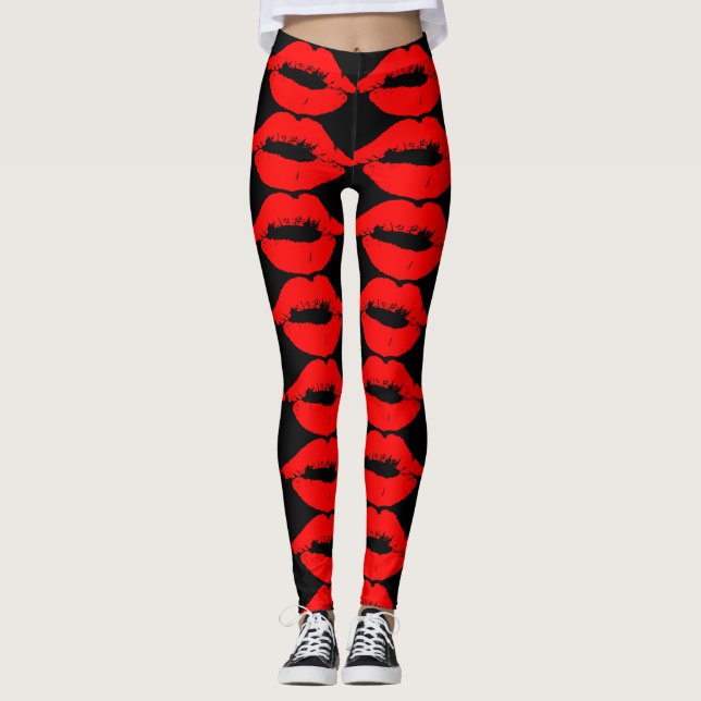 LEGGING LÁBIOS VERMELHOS KISS YOGA PANDAS (Frente)