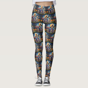 Legging Labrador Dogs Pumpkin Halloween Engraçado
