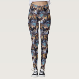 Legging Labrador Preto Temporada Festiva de Natal