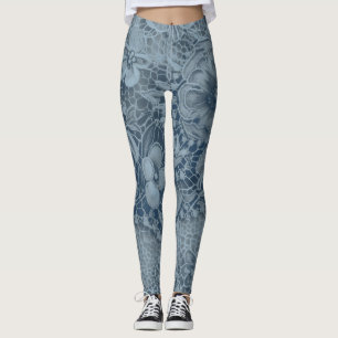 Legging "Lace de Vintage de Sapphire Suave"