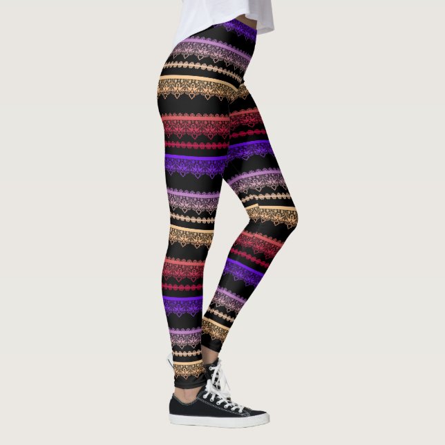 Legging Lace multicolorido em preto (Direita)