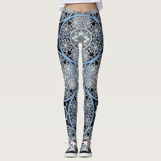 Legging Lace romântico: Abstrato brilhante. (Frente)