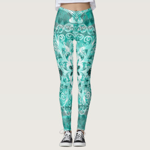 Legging Laço boémio da mandala de turquesa