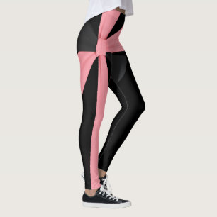 Legging Laço de Fita de Presente Rosa Elegante Preto