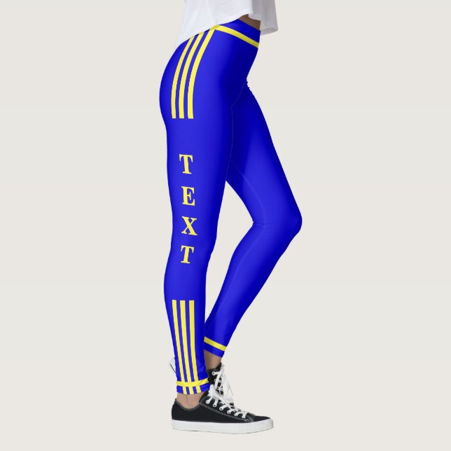 Legging Lado Stripe Esportivo Legge Seu Texto e Cores (Direita)