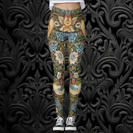 Legging Ladões de Morango por William Morris, Arte Vintage