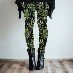 Legging Lady Slipper Flowers Design