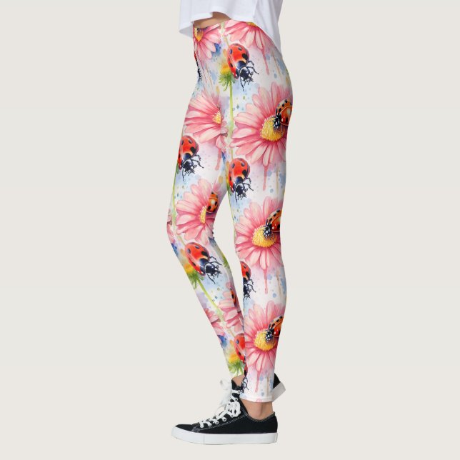 Legging Ladybugs de Aquarela em Flores (Esquerda)