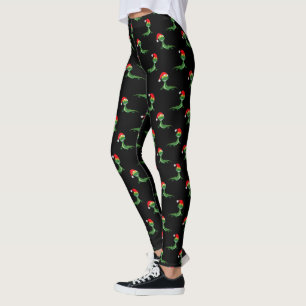 Legging Lagarto Engraçado Grande Sorriso Feliz Natal