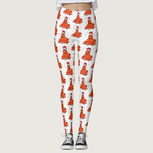 Legging Lagosta feliz e bonita vestindo o desenho animado