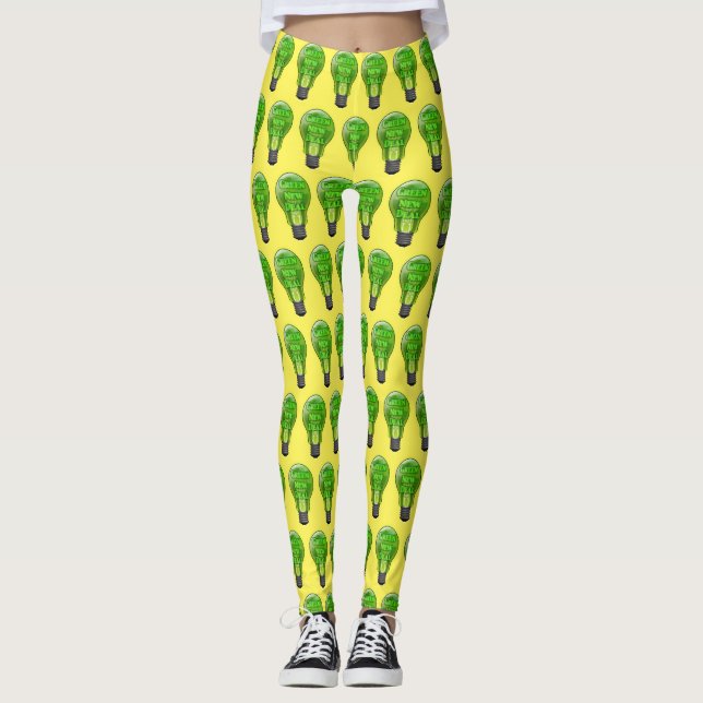 Legging Lâmpada de Nova Negociação Verde (Frente)