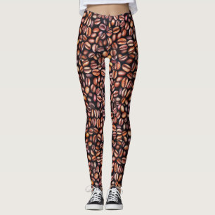 Legging Lápis De Café De Feijão De Desenho, Castanho Russo