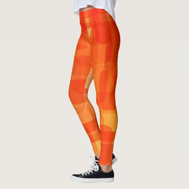 Legging Laranja-Abstrato moderna vibrante e contemporânea (Esquerda)