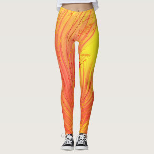 Legging Laranja-amarela abstrato Encantada