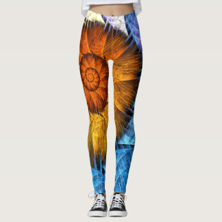Legging Laranja Amarelo Amarelo Abstrato