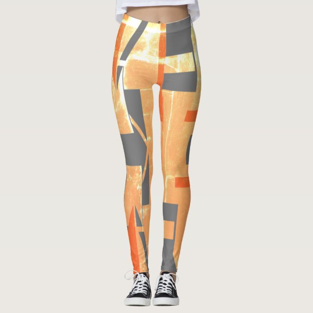 Legging Laranja Amarelo Branco Carvões desbotados MCM (Frente)