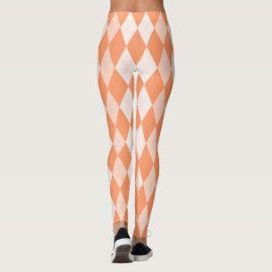 Legging Laranja Argyle Pastel Tangerina Pequena Forma de D