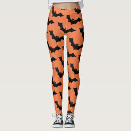 Legging Laranja assustador assustador do preto do teste