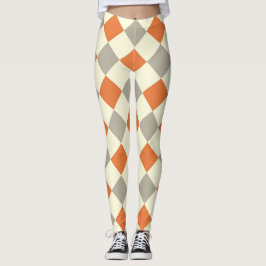 LEGGING LARANJA DE PADRÕES E CINZAS