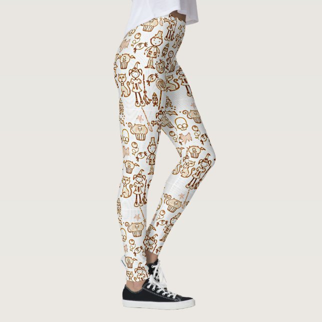 Legging Laranja Divertida de Halloween (Direita)
