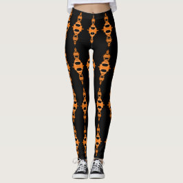 Legging Laranja dos divisores 03 do teste padrão sobre o