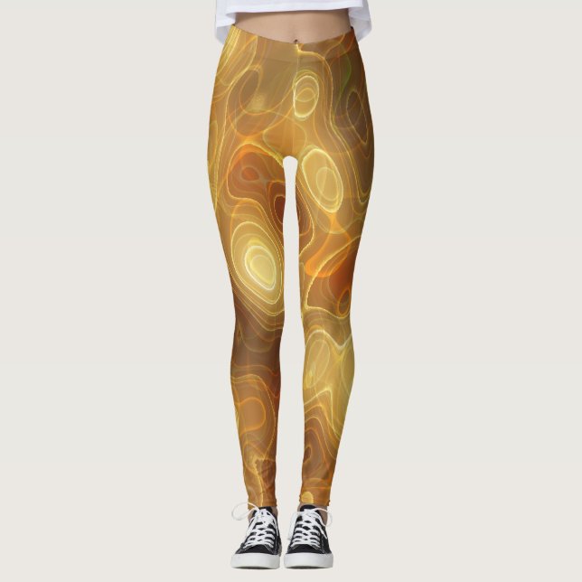 Legging Laranja-Dourada e Pernas de Sujidade do Halloween (Frente)