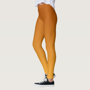 Legging Laranja Dourada Laranja Queimada Marrom Dourado
