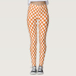 Legging Laranja e branco verificados<br><div class="desc">Leggings brancas e laranja verificadas</div>