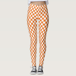 Legging Laranja e branco verificados