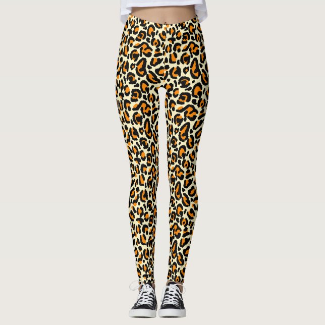Legging Laranja Estampa Onça y2k (Frente)