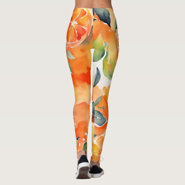 Legging Laranja Fatias de Água Fresca Citrus Design (Verso)