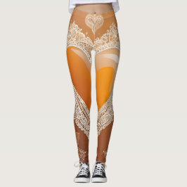 Legging Laranja Heart Lace AI