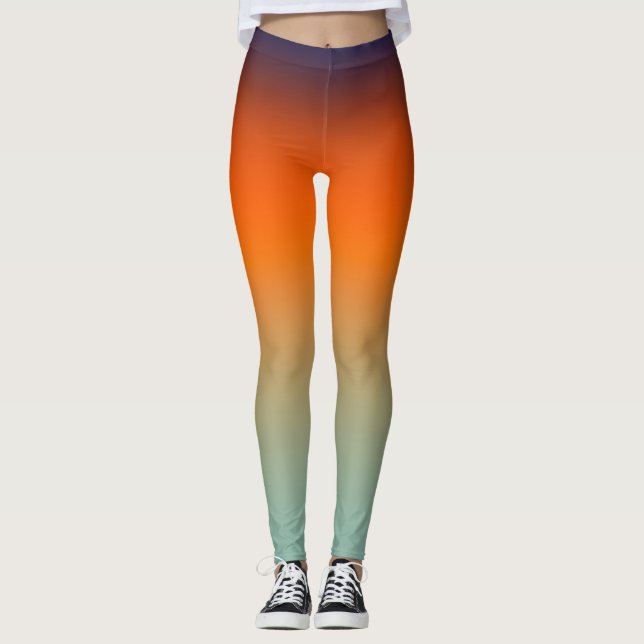 Legging Laranja para Gradiente de Menta Vibrante Ombre Atl (Frente)