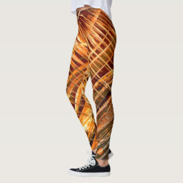 Legging Laranja para Listras Marrons