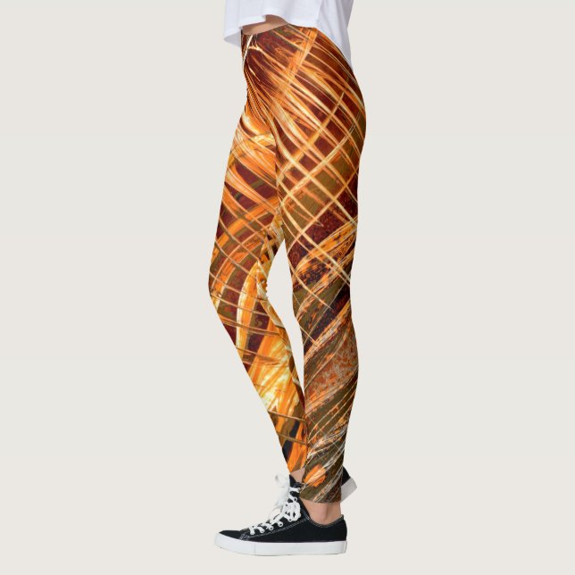 Legging Laranja para Listras Marrons (Esquerda)