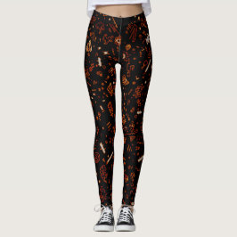 Legging Laranja preto