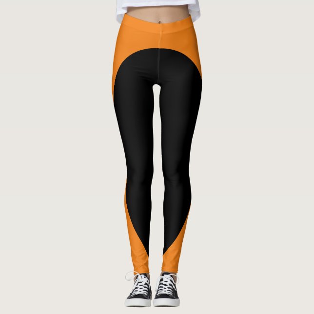 Legging Laranja & Preto Único (Frente)