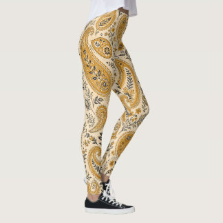 Legging Laranja Queimada Floral Paisley