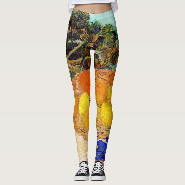 Legging Laranjas e limões com luvas azuis, Van Gogh (Frente)