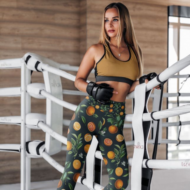 Legging Laranjas, Fruta Preta, Padrão | Leguminosas (Criador carregado)
