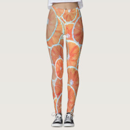 Legging Laranjas tropicais de Frutas de citrinos Tangerina
