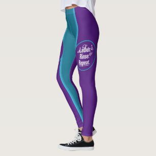 Legging Lather Rinse Repeat Aqua Stripes Spopes