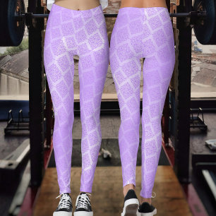 Legging Latite de folhas roxas brilhante