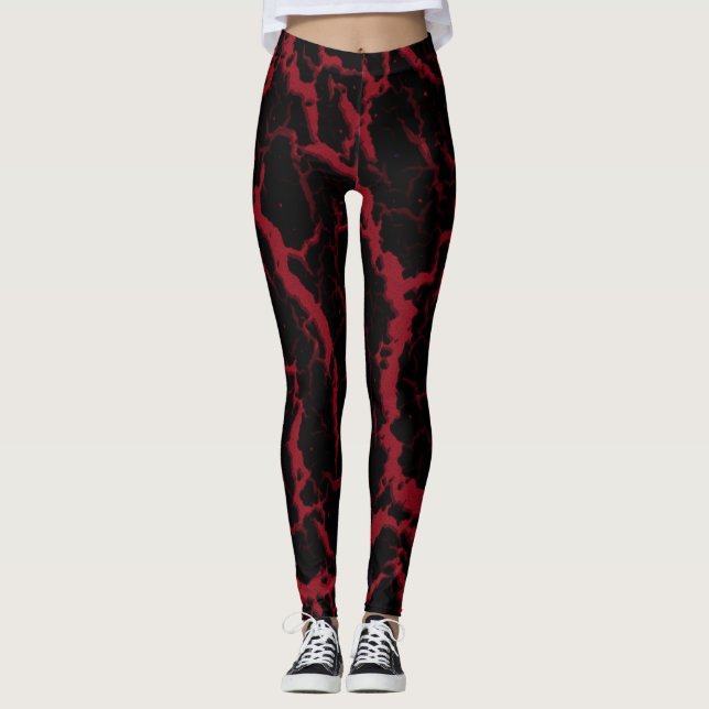 Legging Lava do Espaço Cracking - Borgonha (Frente)