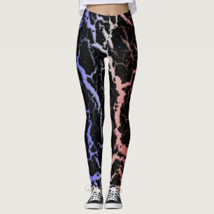 Legging Lava do espaço rachado - Azul/Branco/Vermelho