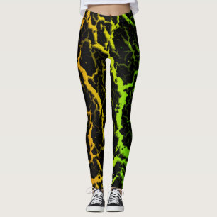Legging Lava do espaço rachado - Rainbow ROYGB